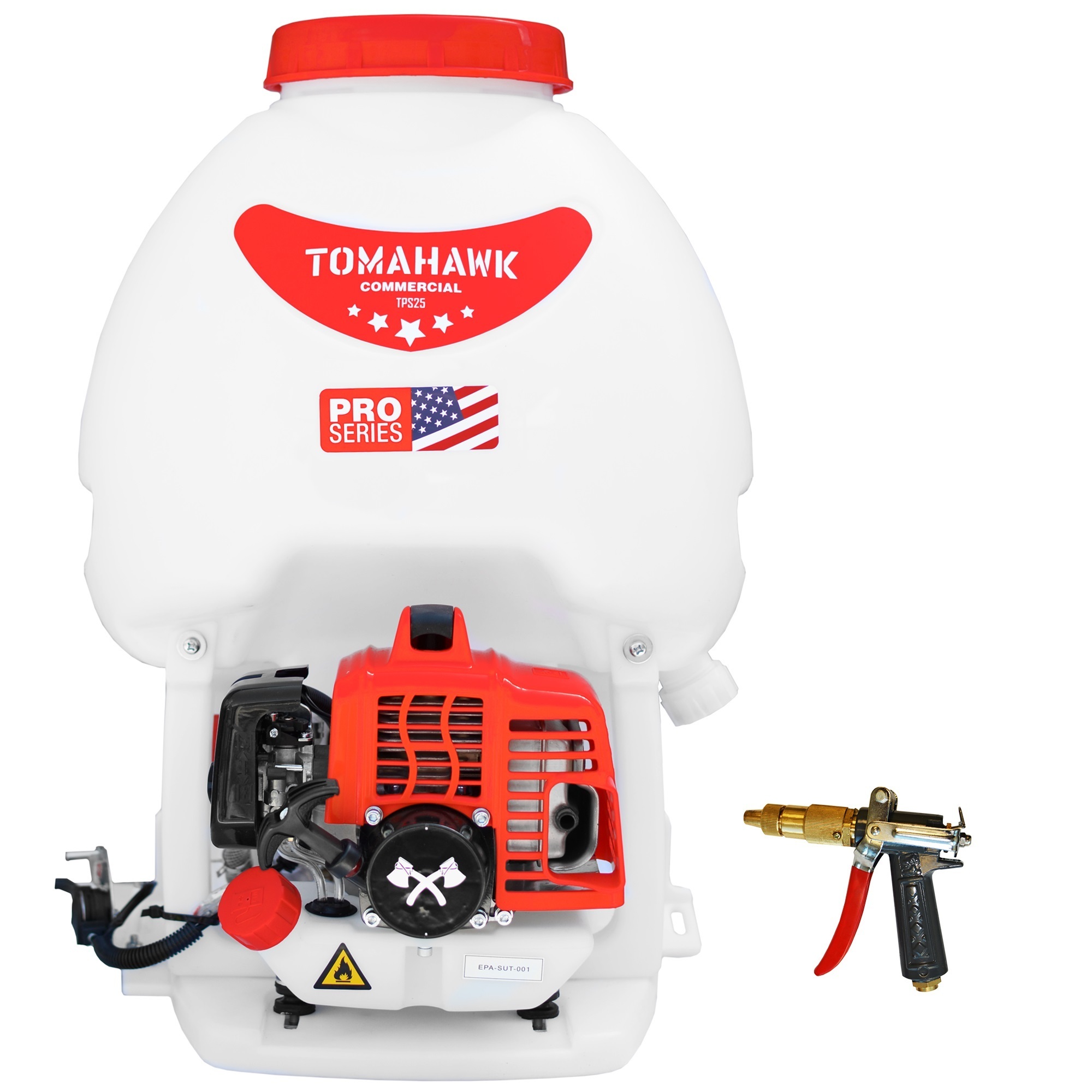 Tomahawk Motorized Backpack Sprayer with Foundation Gun - 5 Gal. Tank, 2.5 GPM, 450 PSI, Model# TPS25 + FG